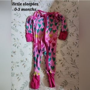Little Sleepies 0-3 Month Long Sleeve Zipper Pajamas